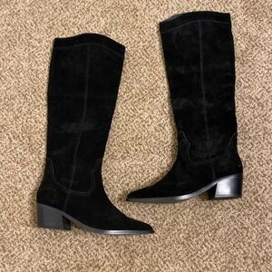 Nine West Black Western Style Knee High Boots 7.5